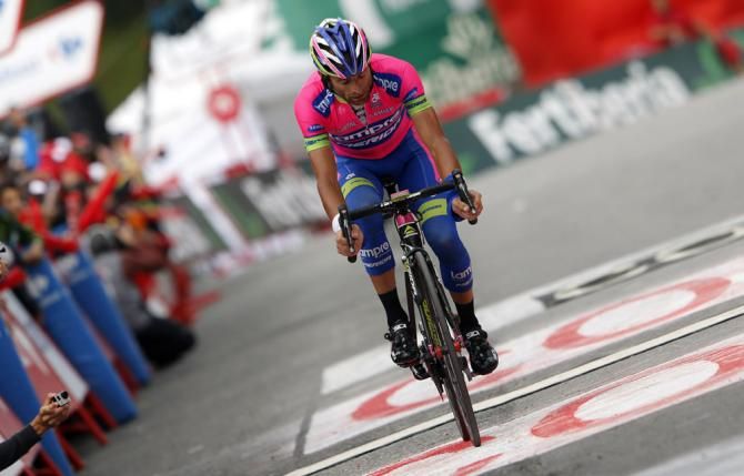 Michele Scarponi (Lampre-Merida) at the finish of the Vuelta's queen stage