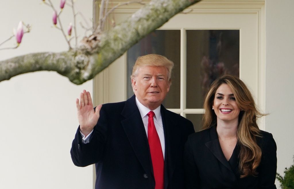 Hope Hicks and Donald Trump.