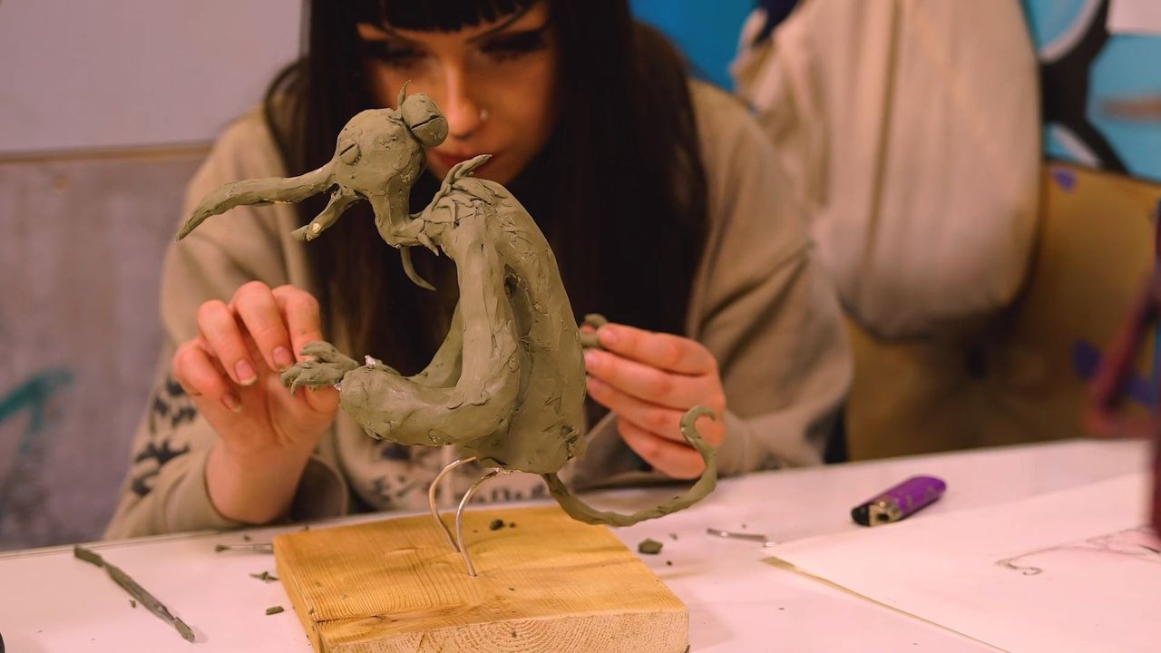 A screenshot of a video game made from clay