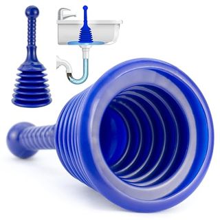 Luigi's Sink and Drain Plunger for Bathrooms, Kitchens, Sinks, Tubs and Showers. Small and powerful, commercial style plumber's plunger with large bellows