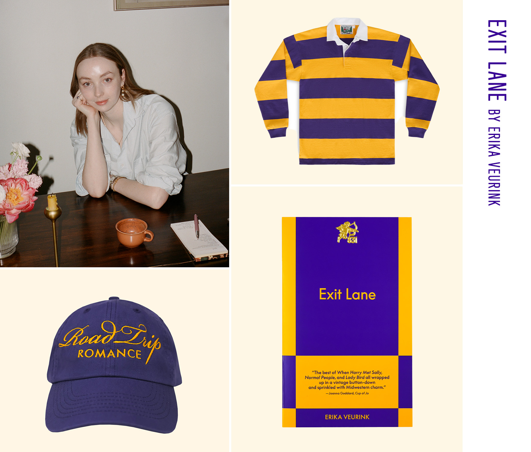 a collage of book covers, author headshots, and book merch featuring the romance novellas from 831 Stories