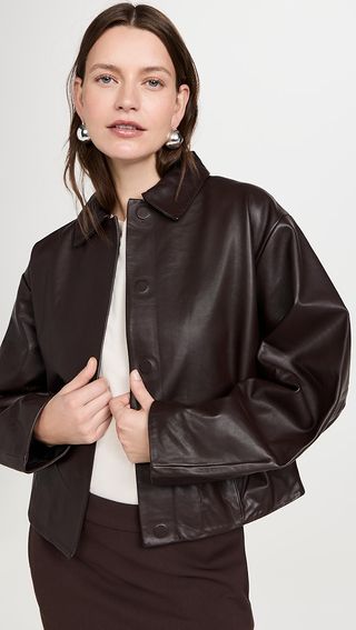 St. Agni Cocoon Leather Jacket