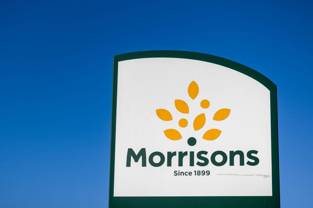 A sign outside a Morrisons supermarket in Corringham, UK, on Tuesday, Nov. 26, 2024.