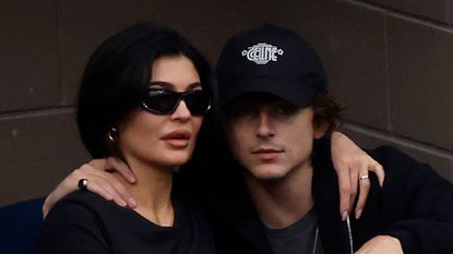 Kylie Jenner and actor Timothée Chalamet at the 2023 US Open. 