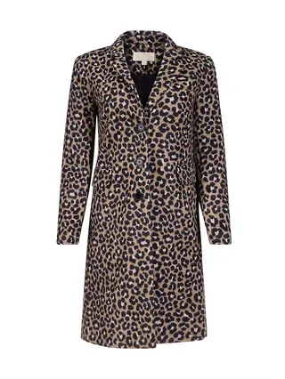 Leopard Jacquard Midi-Coat