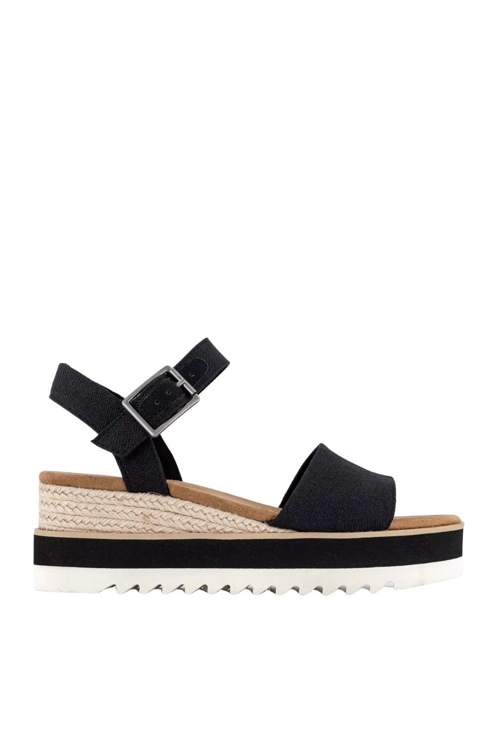 Best Wedges: Toms Diana Wedge Sandals Black Canvas