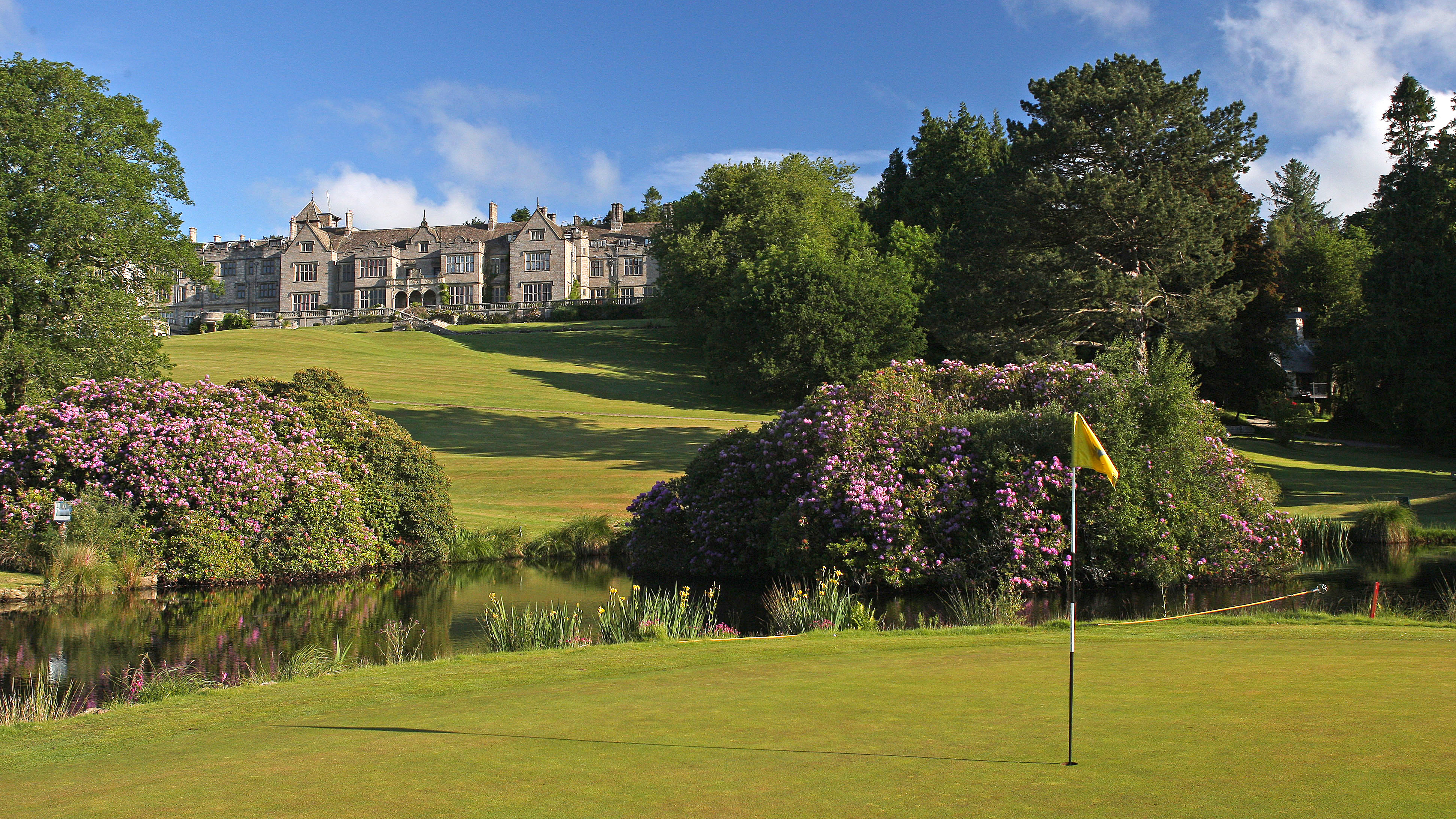 Bovey Castle from the 3rd green of the golf course
