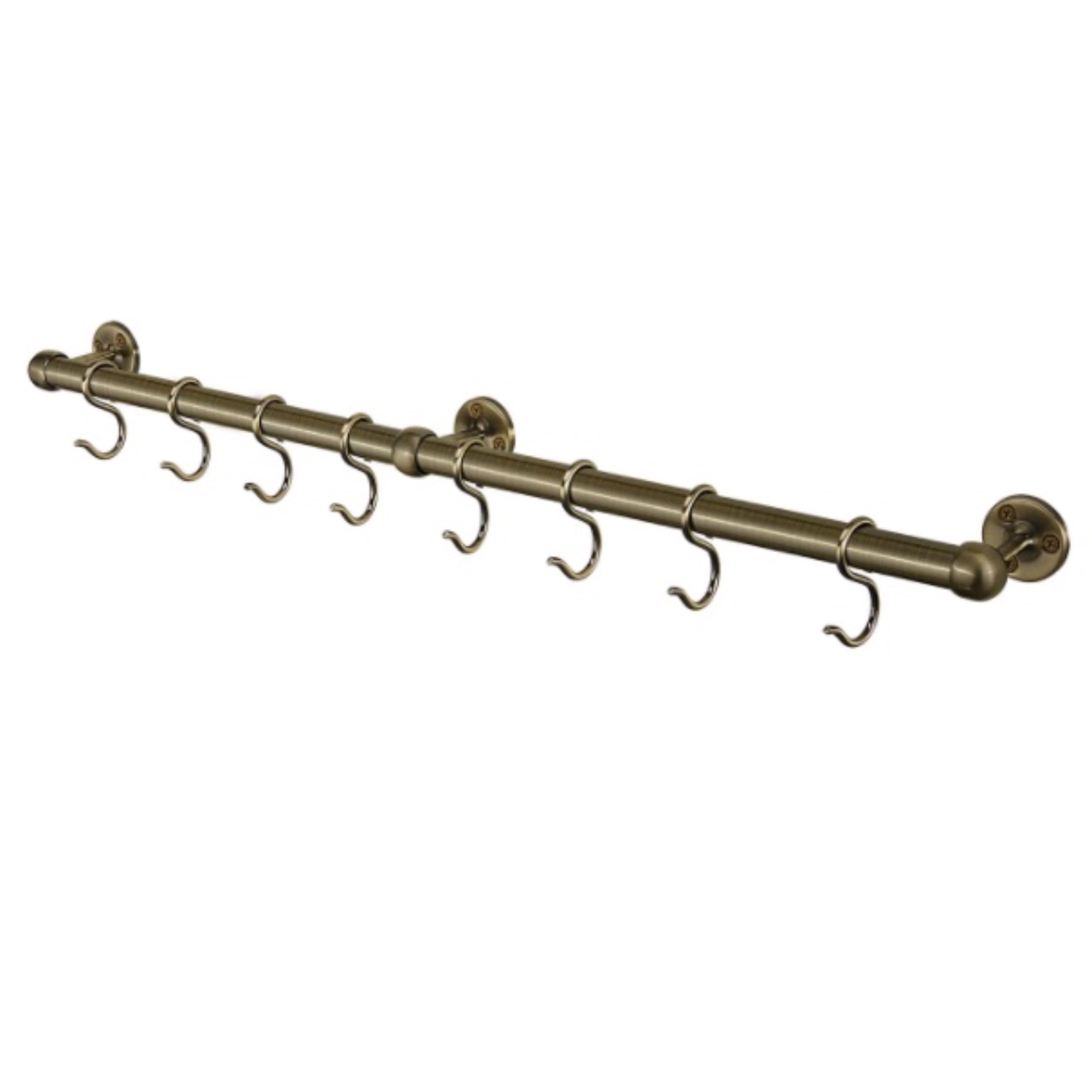 Rothley Brushed Antique Brass Effect Kitchen Accessory Rail, 66.5 x 612mm