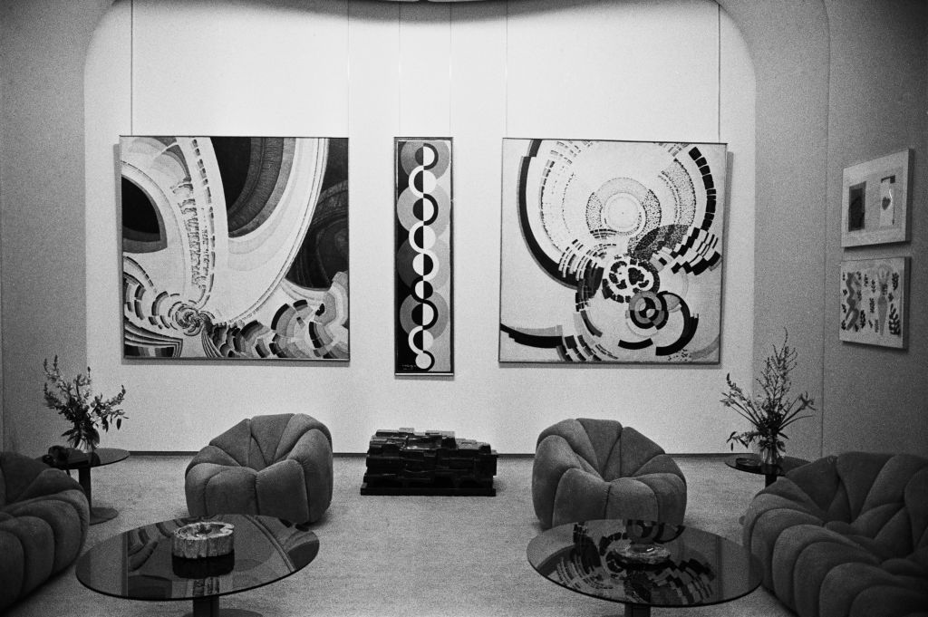 a sitting room envisioned by famous furniture designer Pierre Paulin