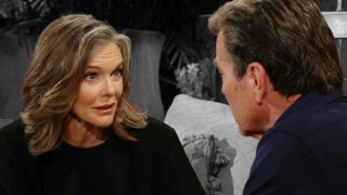 Susan Walters as Diane talking to Peter Bergman as Jack in The Young and the Restless