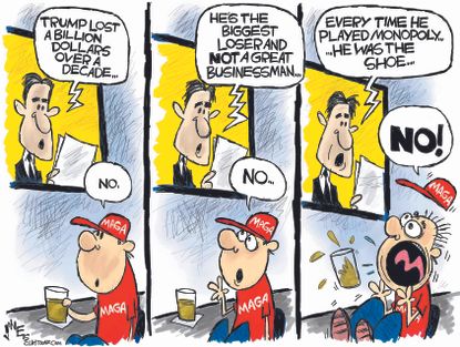 Political Cartoon U.S. Trump business loser