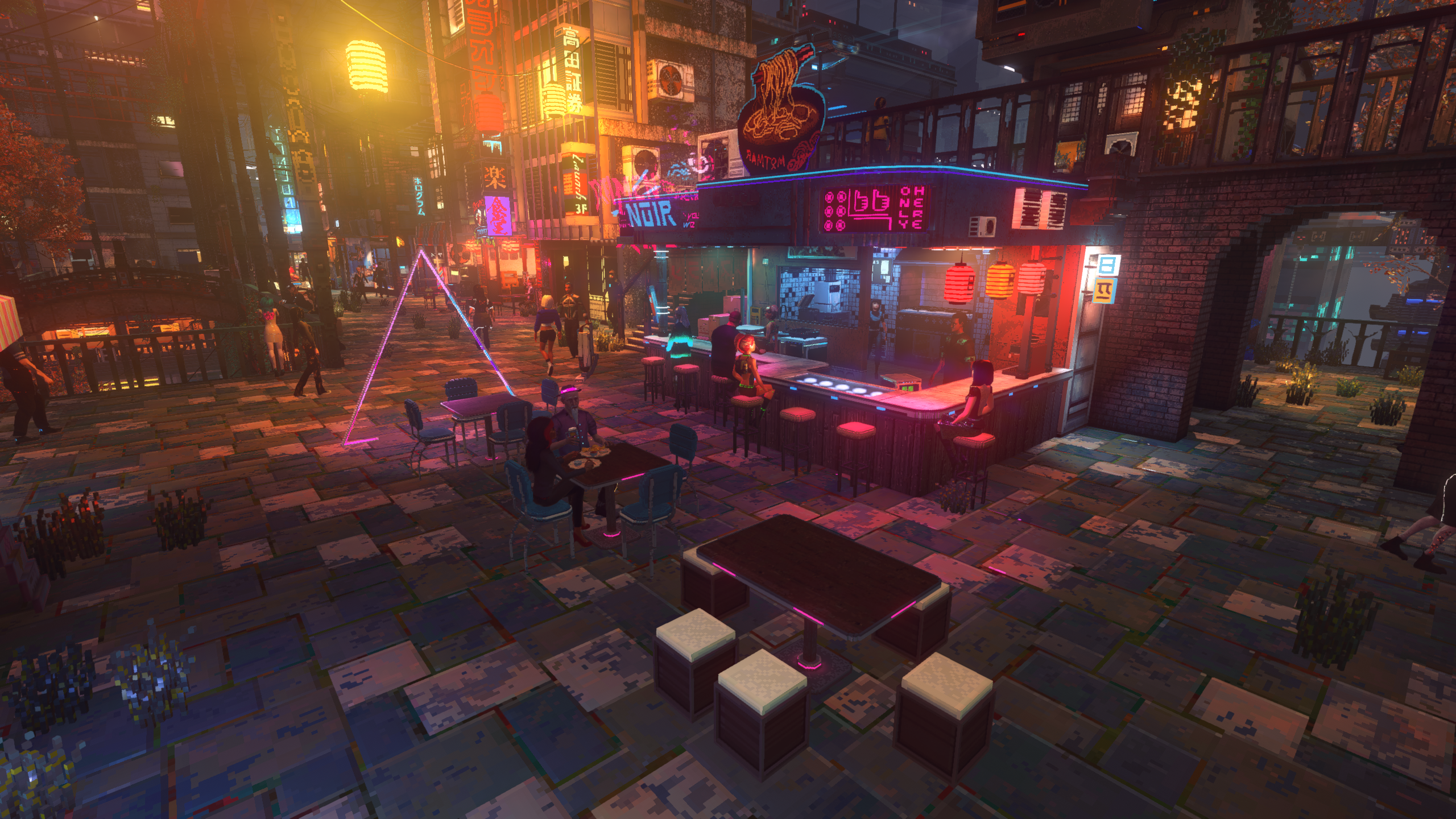Nivalis Nights - Ramen Noir with an additional table and box stools.