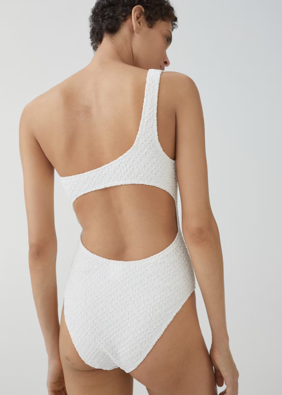 Mango Asymmetrical Textured Swimsuit