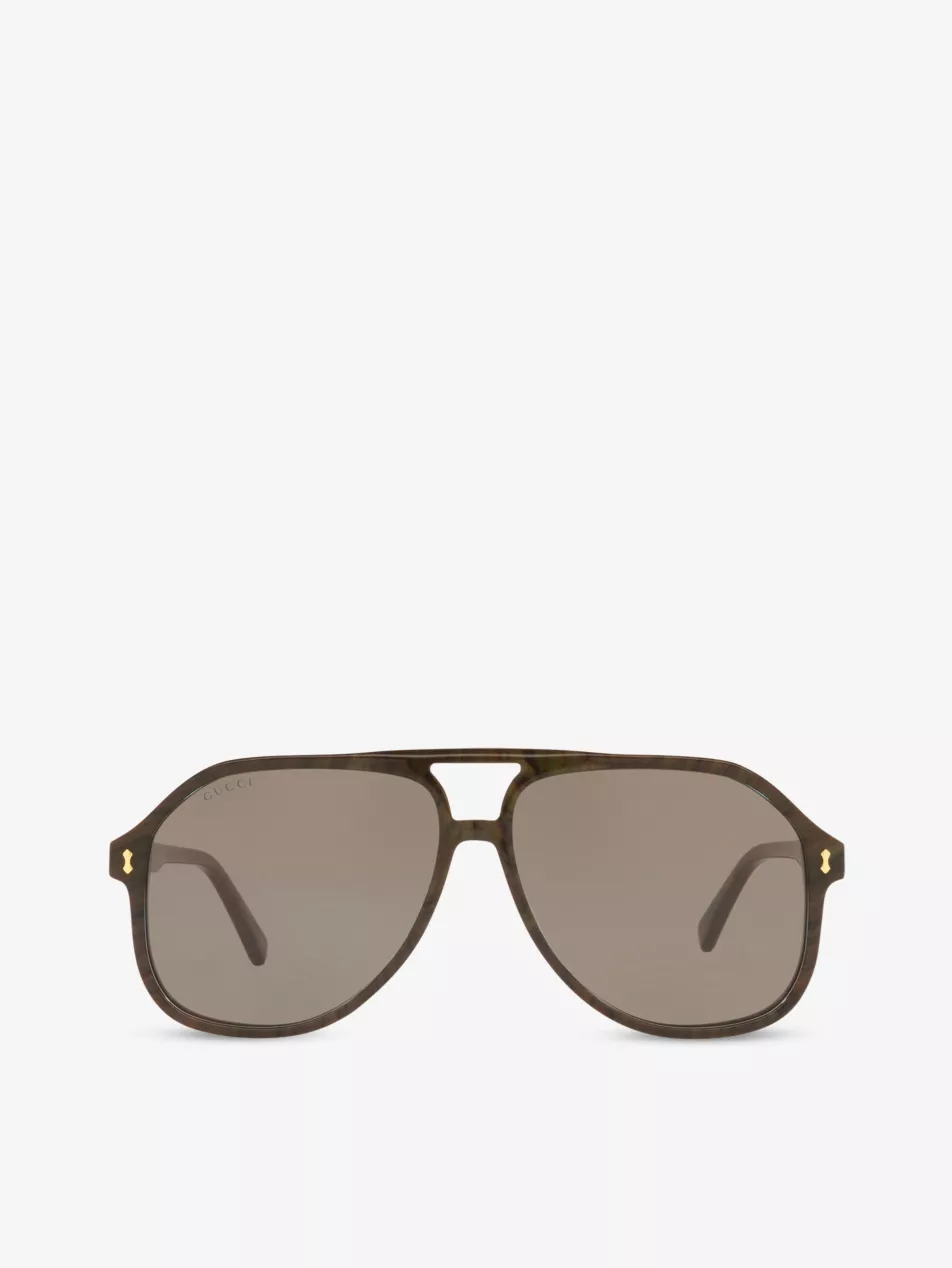 Gg1042s Aviator-Frame Acetate Sunglasses