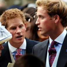 Prince Harry and Prince William during Tom Parker Bowles And Sara Buys Wedding at St. Nicholas Church in Rotherfield Greys, Great Britain