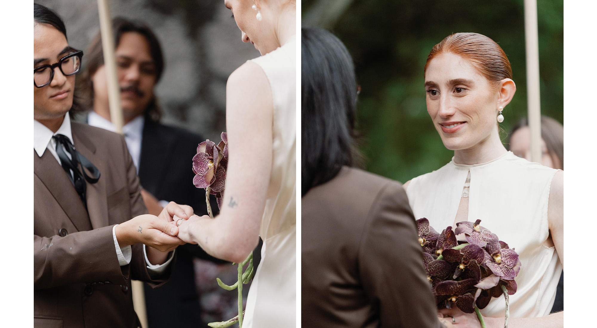 Images of sophia and mik at their ceremony.
