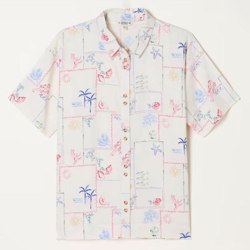 FatFace, Kara Ivory Sea Postcard Regular Shirt