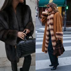 @marimkh and @slipintostyle fur coat winter outfit inspiration