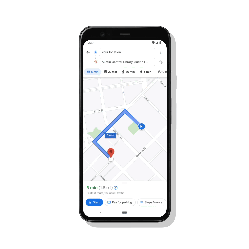 Google Maps Pay for Parking