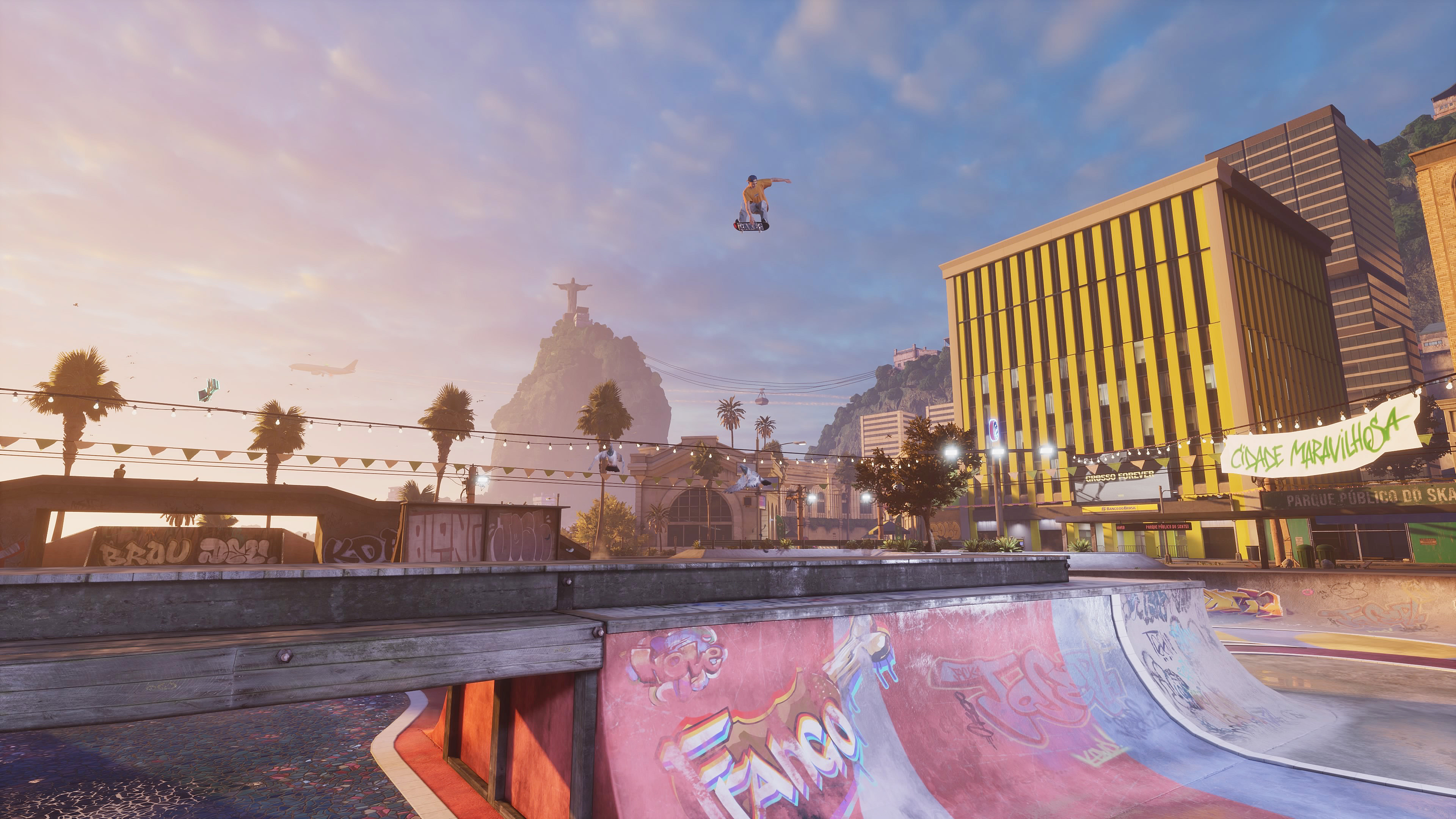 Screenshot from Tony Hawk's Pro Skater 3+4 career mode featuring Andrew Reynolds
