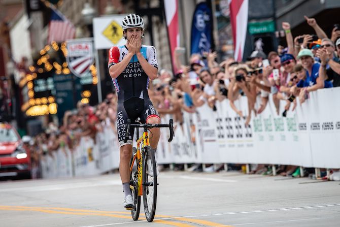 Jonny Brown (Axeon) can't believe he's won at the US Pro Road Race National Championships