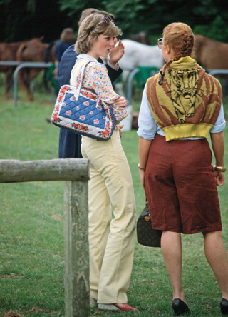 Lady Diana Spencer And Sarah Ferguson Talking Together At Cowdray Park Polo Club In Gloucestershire in 1981