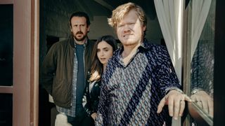 Jason Segel, Lily Collins, and Jesse Plemons in Windfall