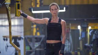 Emily Blunt as Sergeant Rita Vrataski in "Edge of Tomorrow" now streaming on Netflix