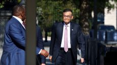 Intel CEO Lip-Bu Tan at the White House for a meeting with President Donald Trump