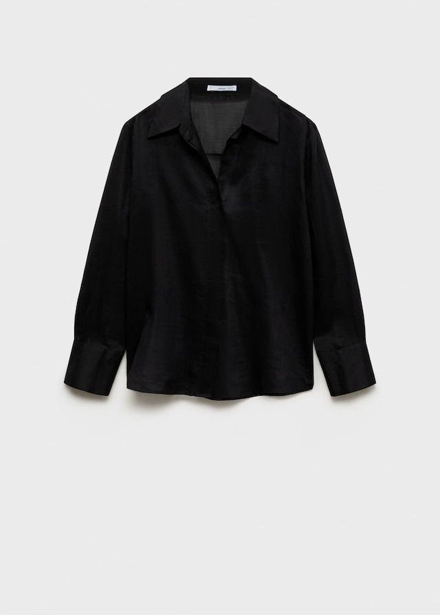 MANGO, Ramie Shirt With Hidden Buttons - Women | Mango Usa