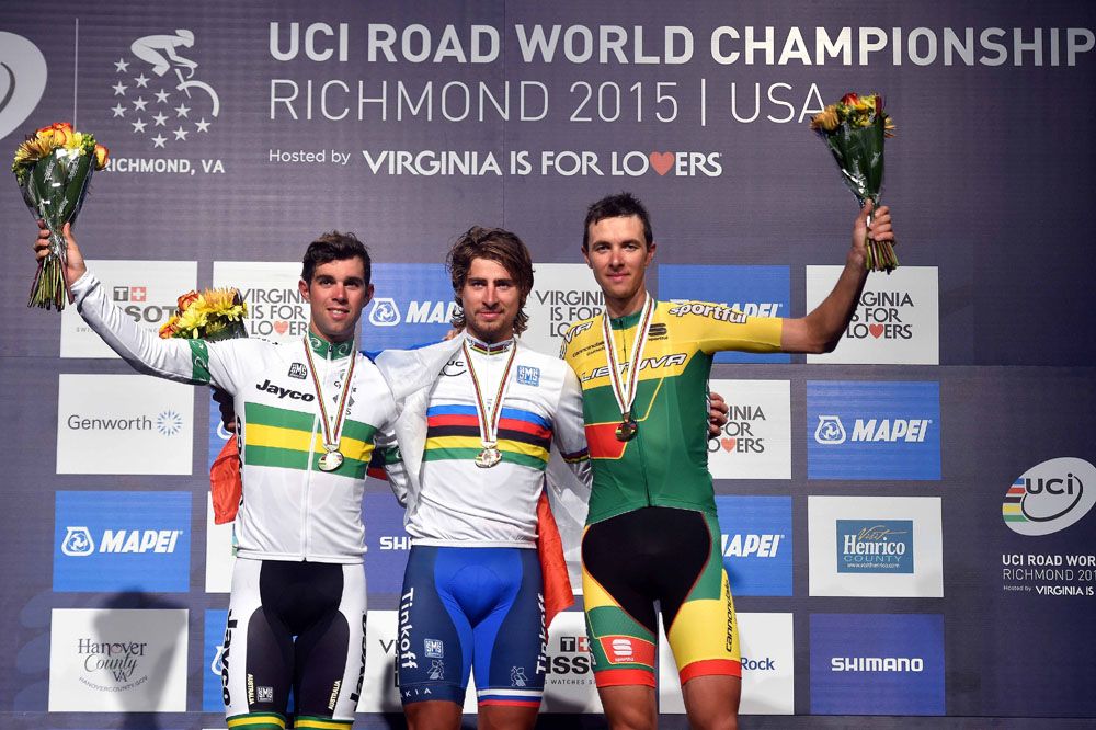 Matthews (Australia) Sagan (Slovakia) and Navardauskas (Lithuania)