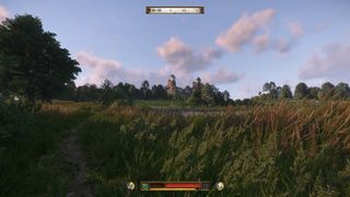 A nice view of a castle in Kingdom Come: Deliverance 2.