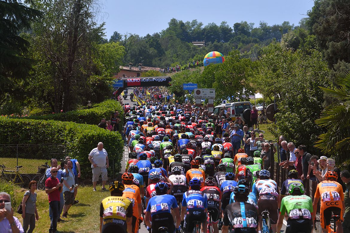 The Giro d'Italia's stage 20 underway.