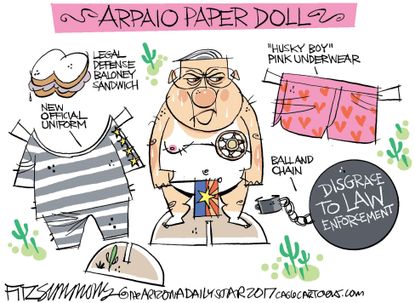 Political cartoon U.S. Sheriff Joe Arpaio conviction jail immigration