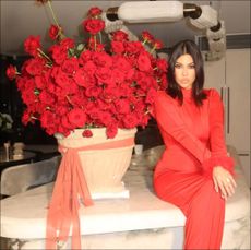 Kourtney Kardashian Shares Photos of an At-Home V-Day Inspired Photo Shoot.