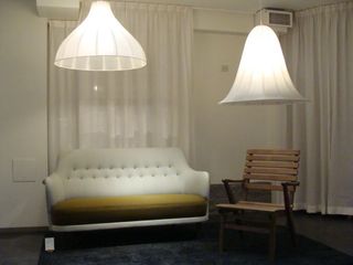 New pendant lamps in a room with a sofa