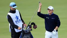 Bud Cauley and his caddie at the PGA Championship at Aronimink
