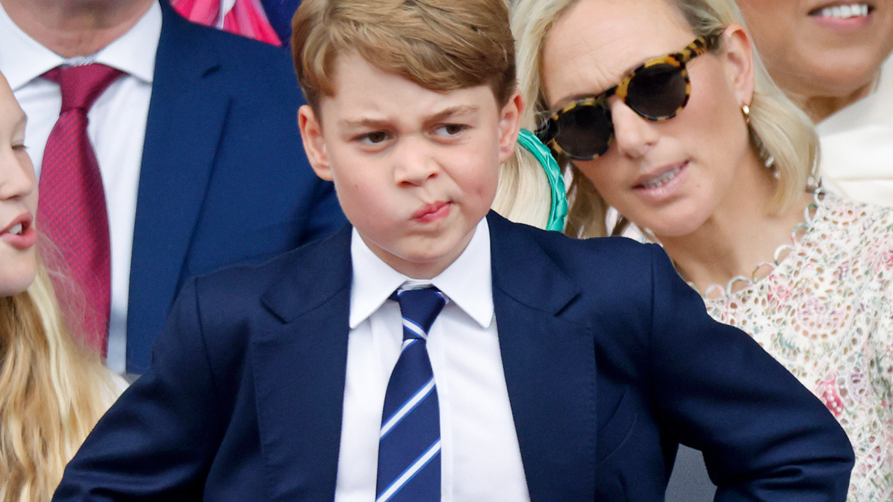 Prince George of Cambridge attends the Platinum Pageant on The Mall on June 5, 2022 in London, England. The Platinum Jubilee of Elizabeth II is being celebrated from June 2 to June 5, 2022, in the UK and Commonwealth to mark the 70th anniversary of the accession of Queen Elizabeth II on 6 February 1952. 