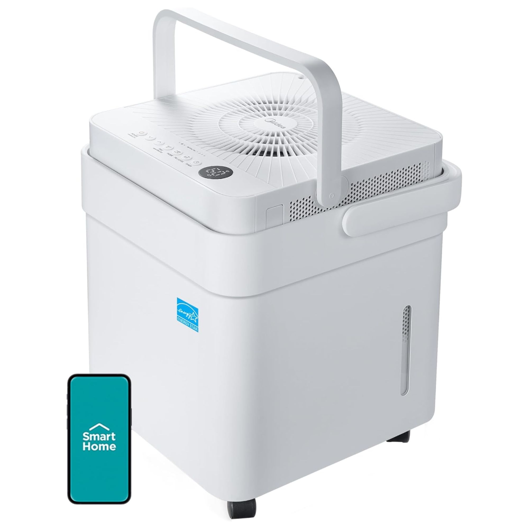 A white Midea Cube 20 Pint Dehumidifier