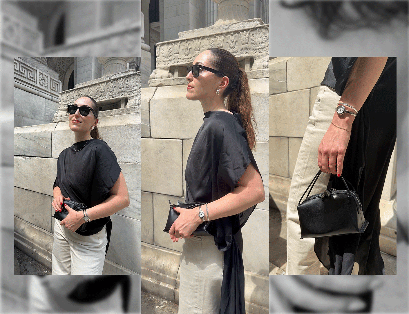 Posing with Movado watch stack