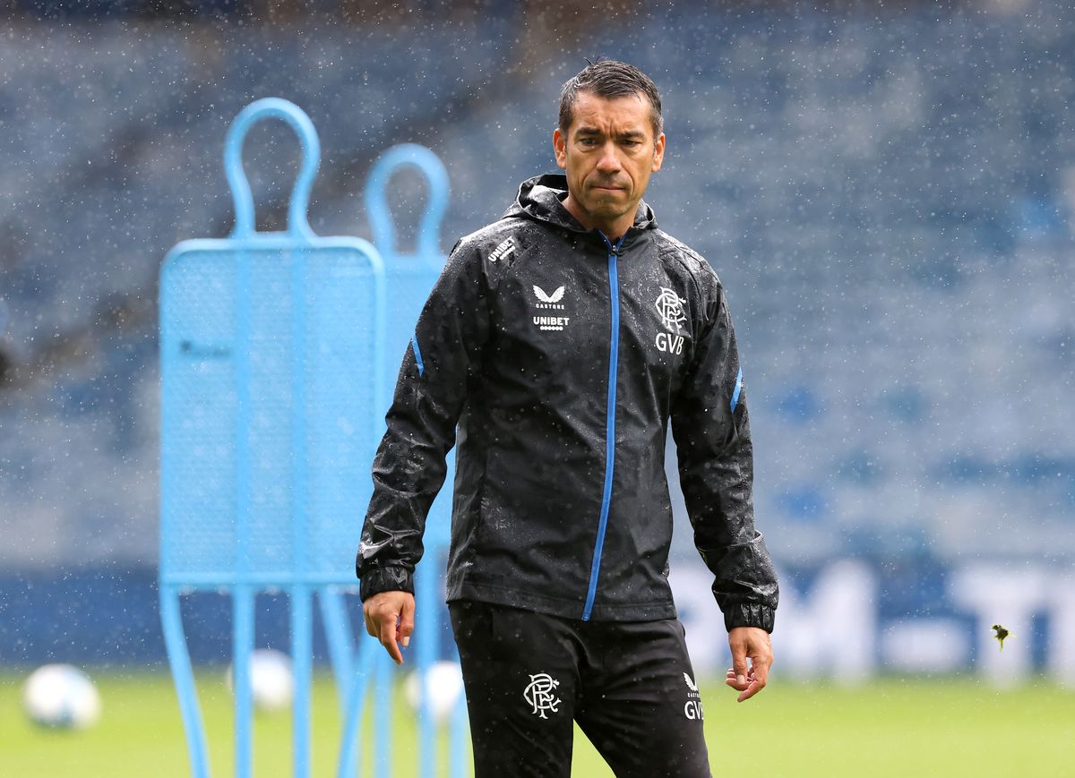 Rangers manager Giovanni van Bronckhorst during a training session at Ibrox