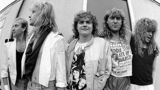Def Leppard backstage at the 1986 Monsters Of Rock festival