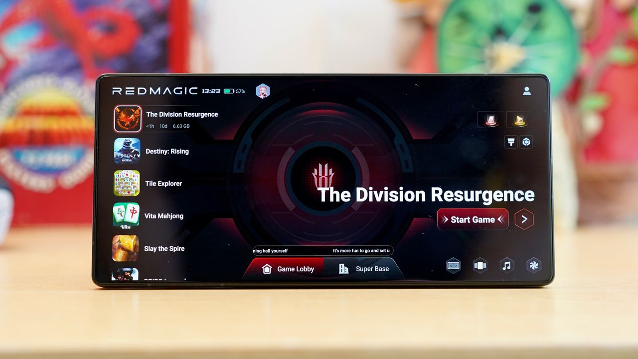The RedMagic 11S Pro resting on a wooden table