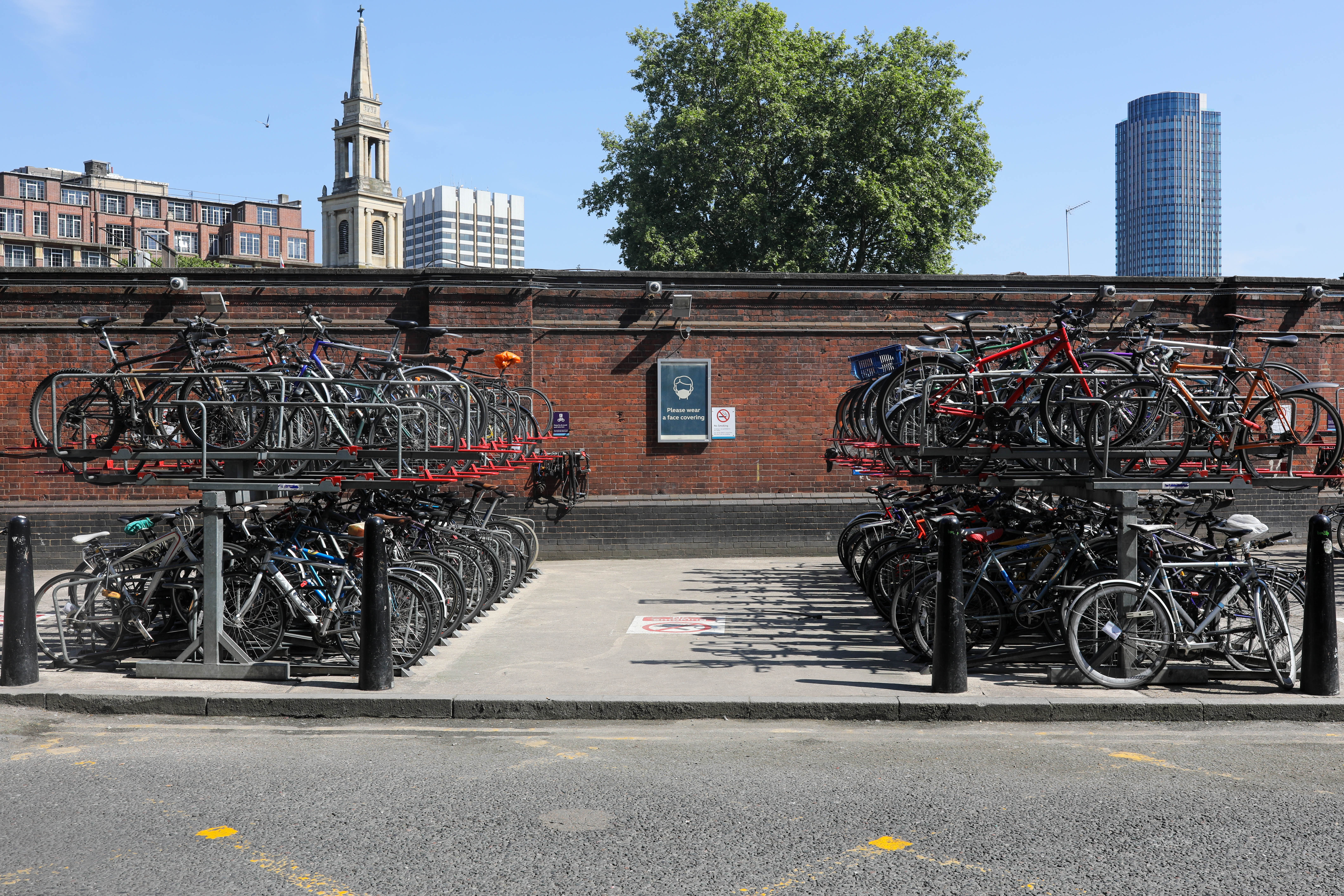 bikes outside waterloo station, london