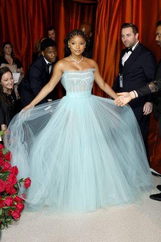 Halle Bailey attends the 95th Annual Academy Awards on March 12, 2023 in Hollywood, California