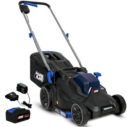 Cordless Lawn Mower Kit with 4.0Ah Battery & Fast Charger, Brushless Electric