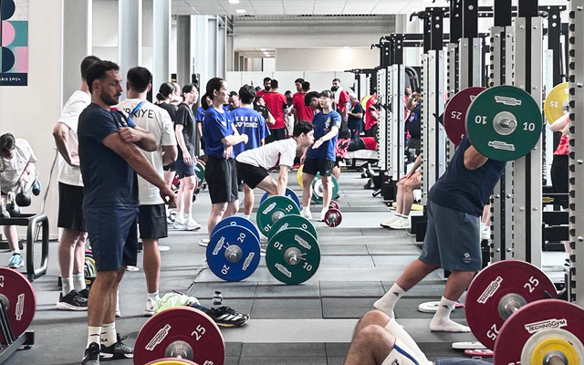 Athletes training using Technogym equipment at Olympic Village
