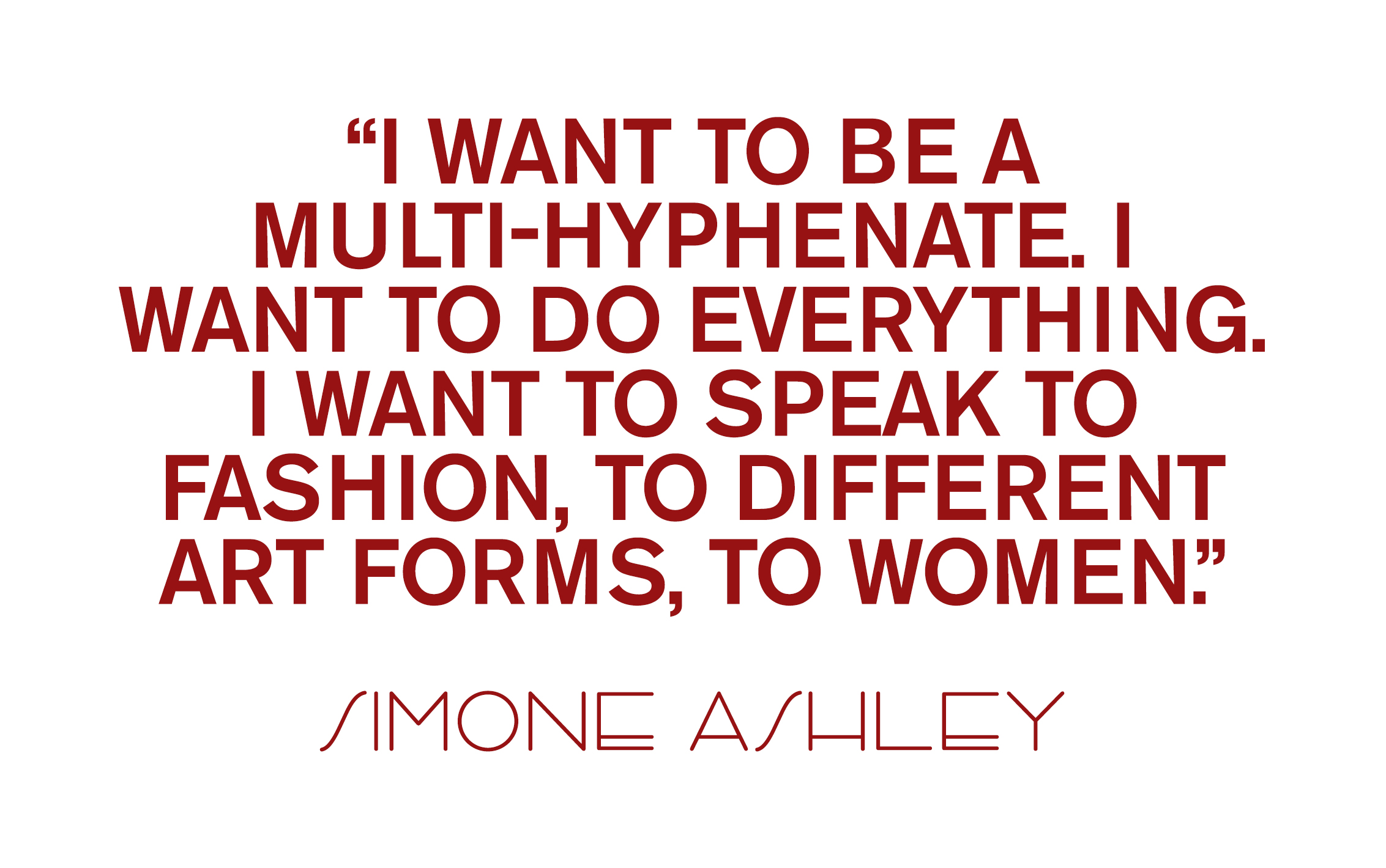 A pull quote from the Simone Ashley March cover story that says, 