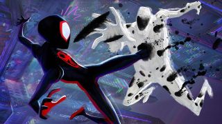 Miles Morales Spider-Man and Spot in Across the Spider-verse