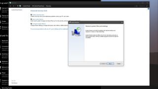 Windows 10 screenshot creating a restore point